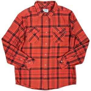 EUC Men's HURLEY Long Sleeve Plaid‎ Flannel Button Down Shirt | Size M